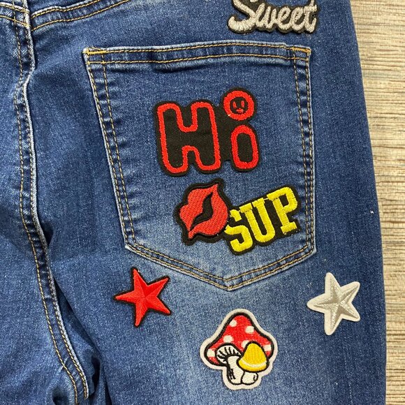 🔥 Custom GOGO Flare Jeans – Distressed & Patchwork Streetwear Statement Denim - Picture 8 of 12